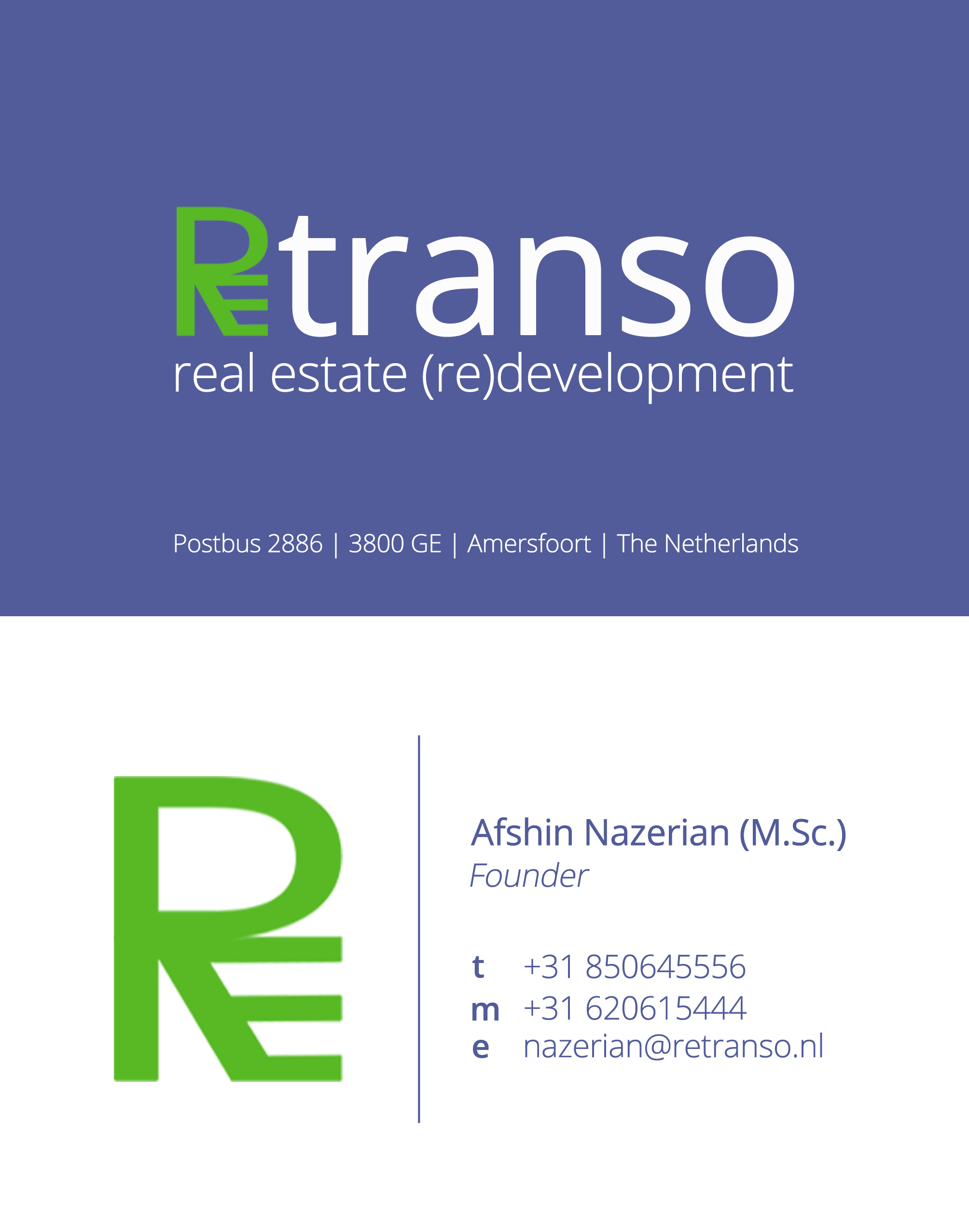 REtranso logo en contactinformatie